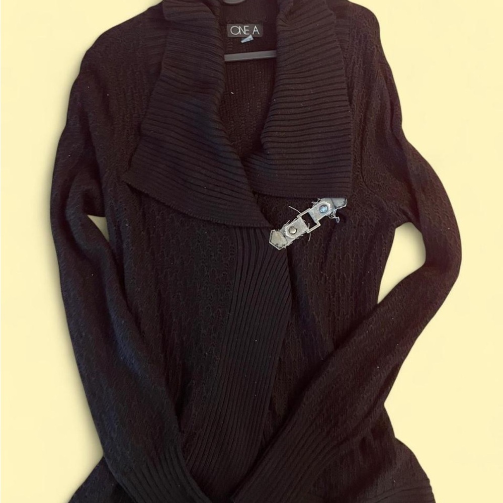 One A Elegant Black Women's Cardigan